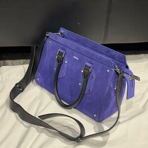 BOSS Purple Suede Handbag
